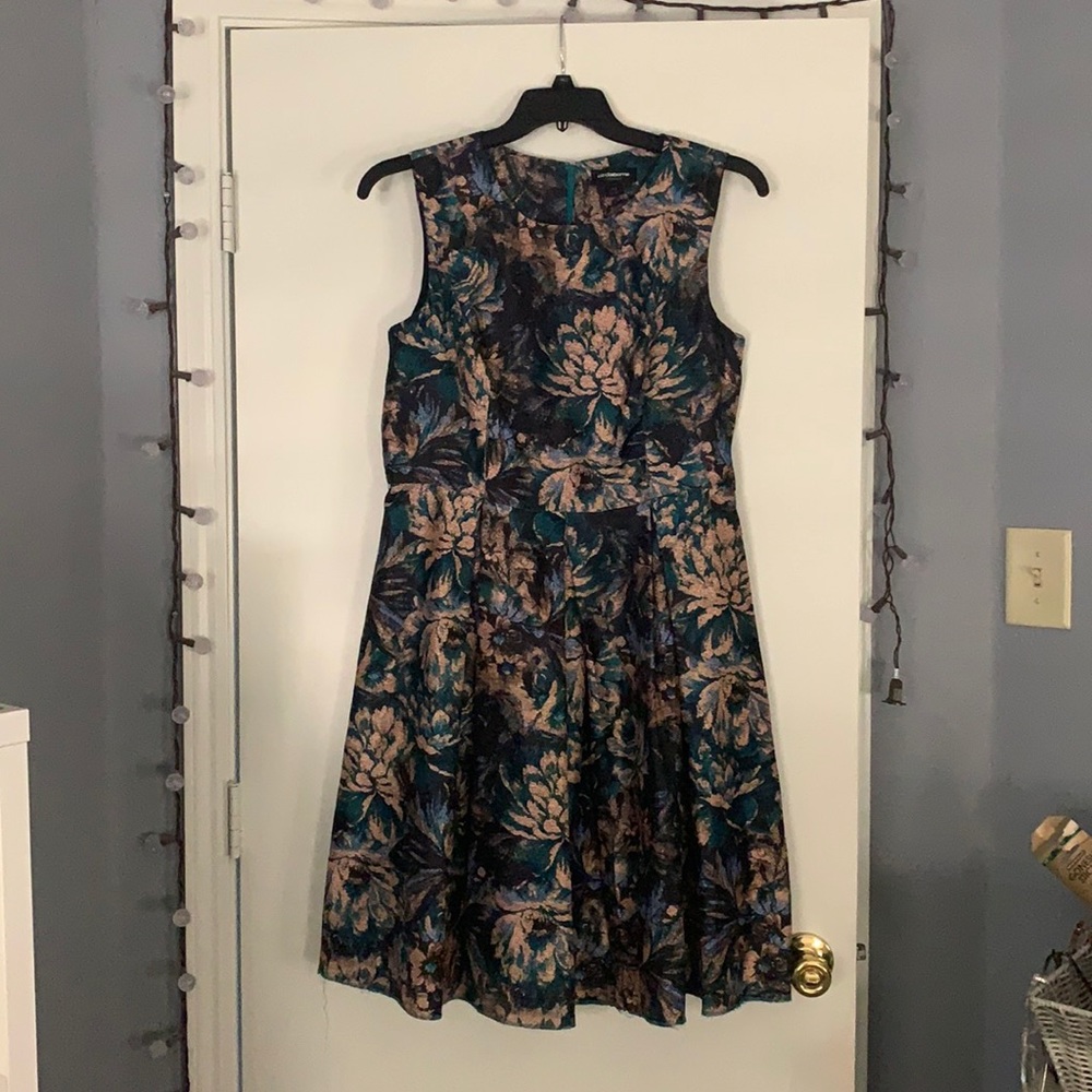 gold and green formal dress